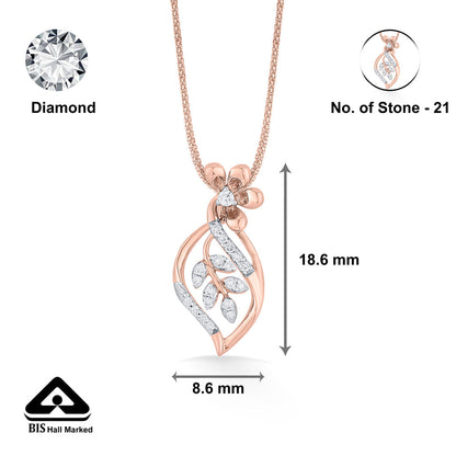 Leaf Weave Diamond & Gold Classic Pendant for Women