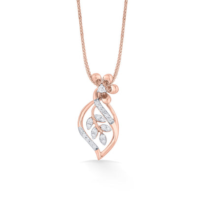 Leaf Weave Diamond & Gold Classic Pendant for Women