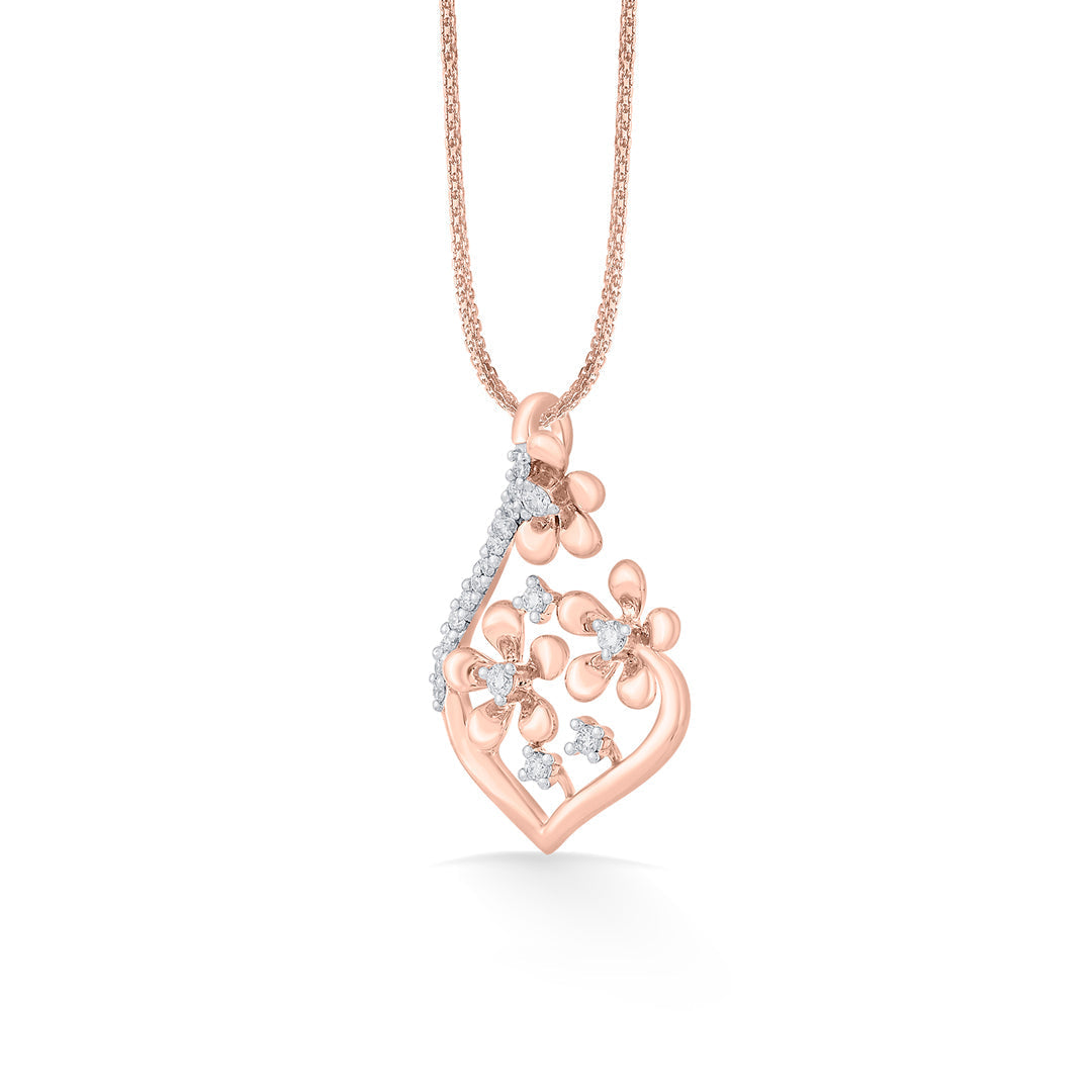Bloom Glow Diamond & Gold Classic Pendant for Women