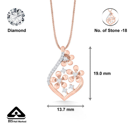 Bloom Glow Diamond & Gold Classic Pendant for Women