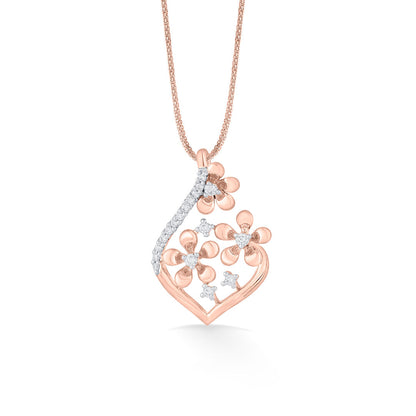Bloom Glow Diamond & Gold Classic Pendant for Women