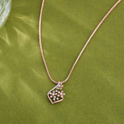 Bloom Glow Diamond & Gold Classic Pendant for Women