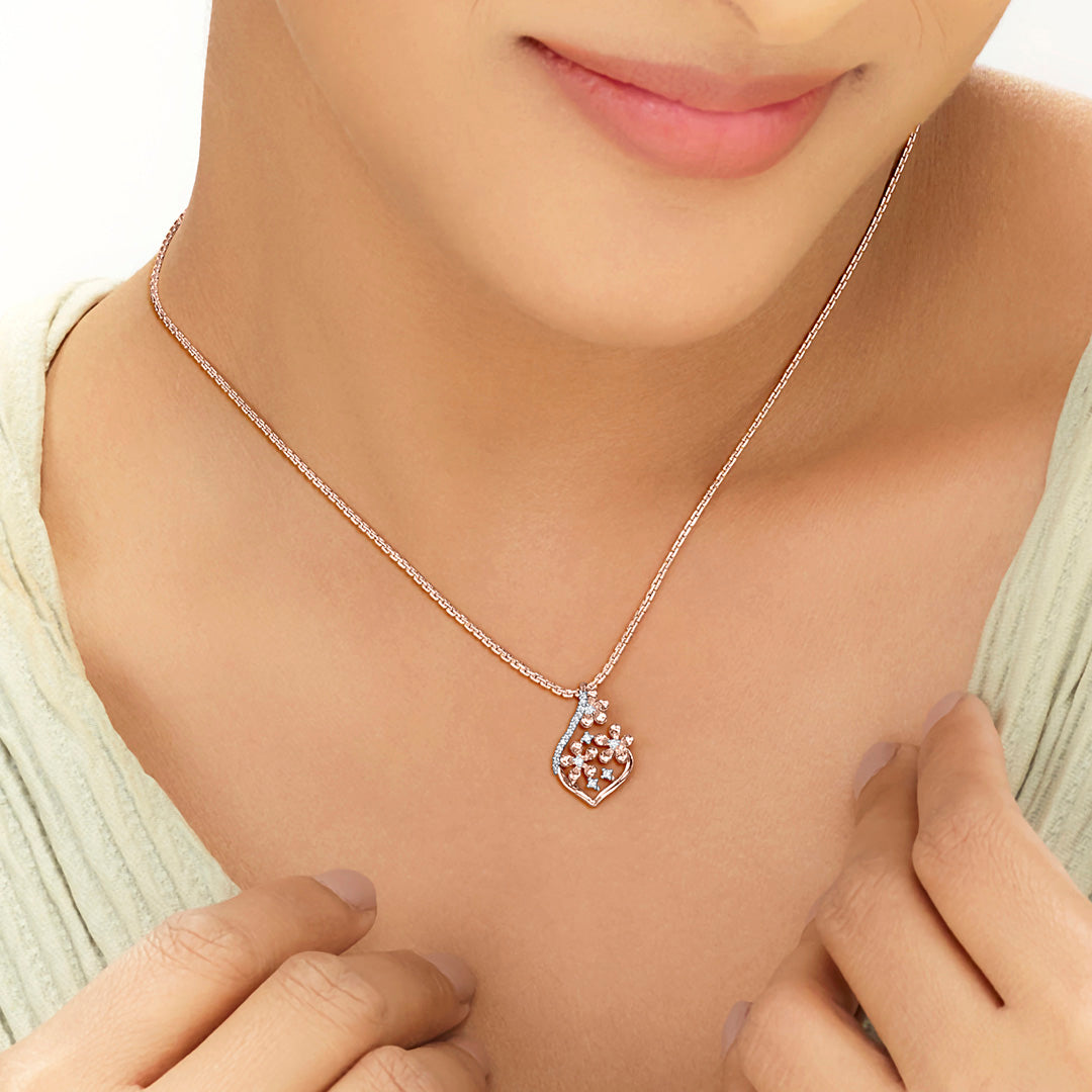 Bloom Glow Diamond & Gold Classic Pendant for Women