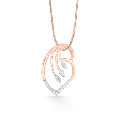 Leaf Drift Diamond & Gold Classic Pendant for Women