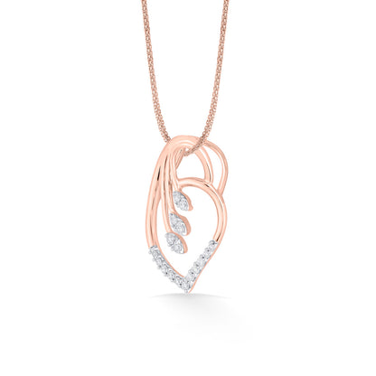 Leaf Drift Diamond & Gold Classic Pendant for Women