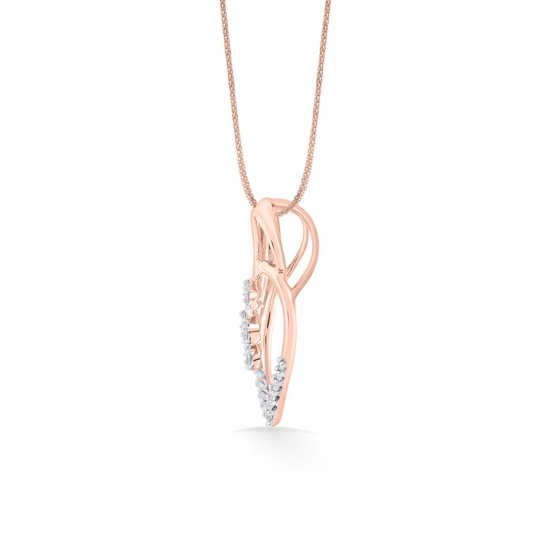 Leaf Drift Diamond & Gold Classic Pendant for Women