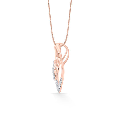 Leaf Drift Diamond & Gold Classic Pendant for Women