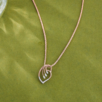 Leaf Drift Diamond & Gold Classic Pendant for Women