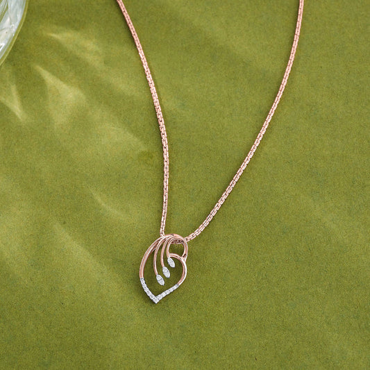 Leaf Drift Diamond & Gold Classic Pendant for Women