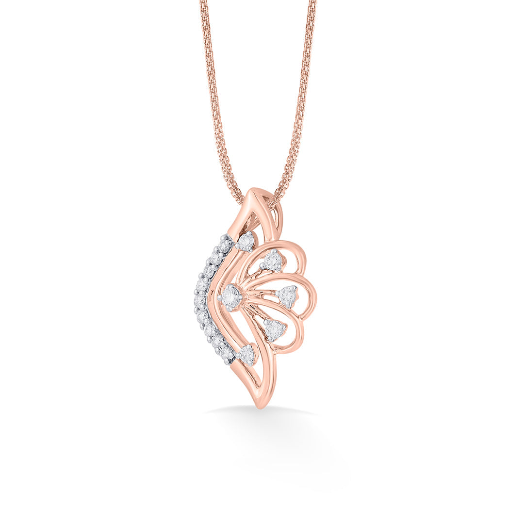 Coastal Shell Diamond & Gold Classic Pendant for Women