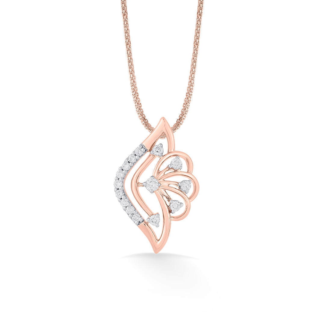 Coastal Shell Diamond & Gold Classic Pendant for Women