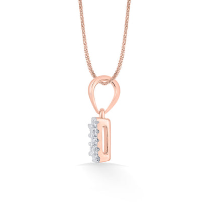 Square Shine Diamond & Gold Casual Pendant for Women
