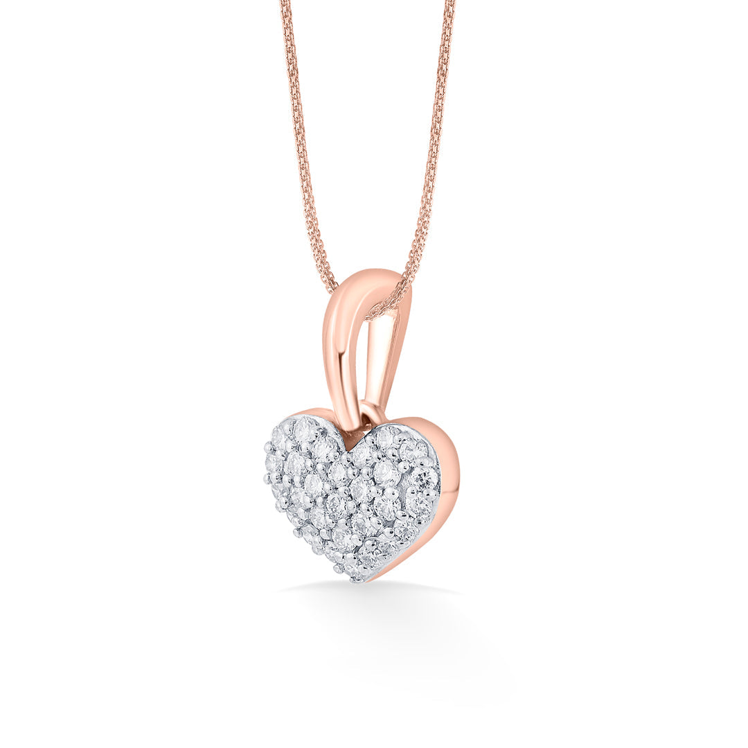 Heart Glow Diamond & Gold Heart Pendant for Women