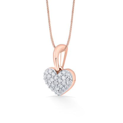 Heart Glow Diamond & Gold Heart Pendant for Women