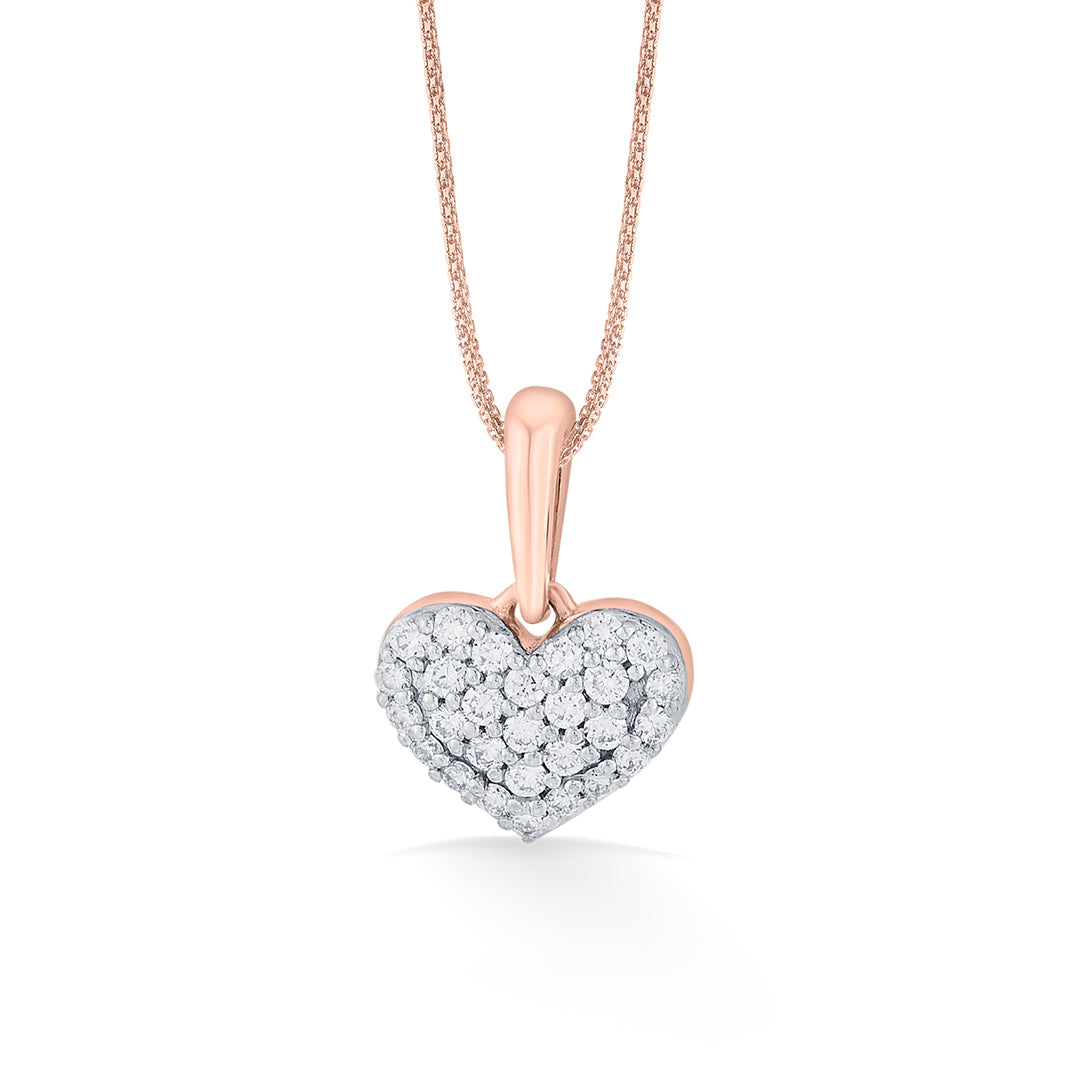 Heart Glow Diamond & Gold Heart Pendant for Women