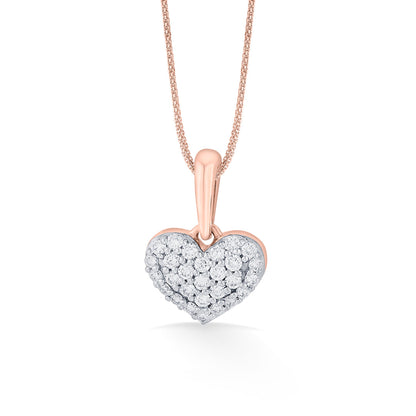 Heart Glow Diamond & Gold Heart Pendant for Women