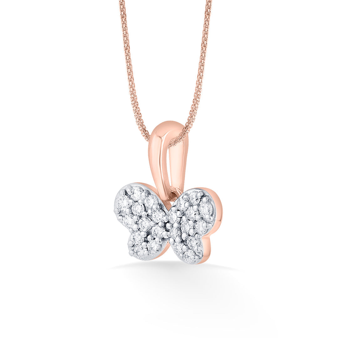 Butterfly Spark Diamond & Gold Kids Pendant for Women