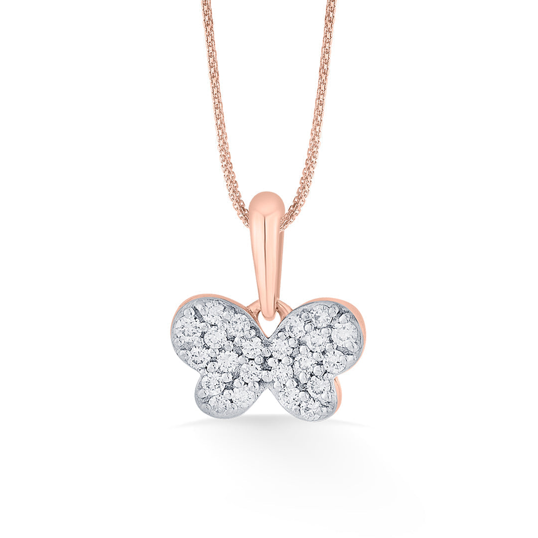 Butterfly Spark Diamond & Gold Kids Pendant for Women