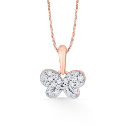 Butterfly Spark Diamond & Gold Kids Pendant for Women