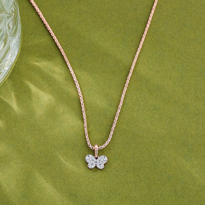Butterfly Spark Diamond & Gold Kids Pendant for Women