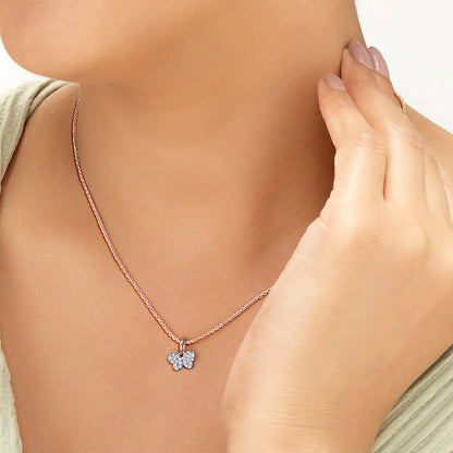 Butterfly Spark Diamond & Gold Kids Pendant for Women
