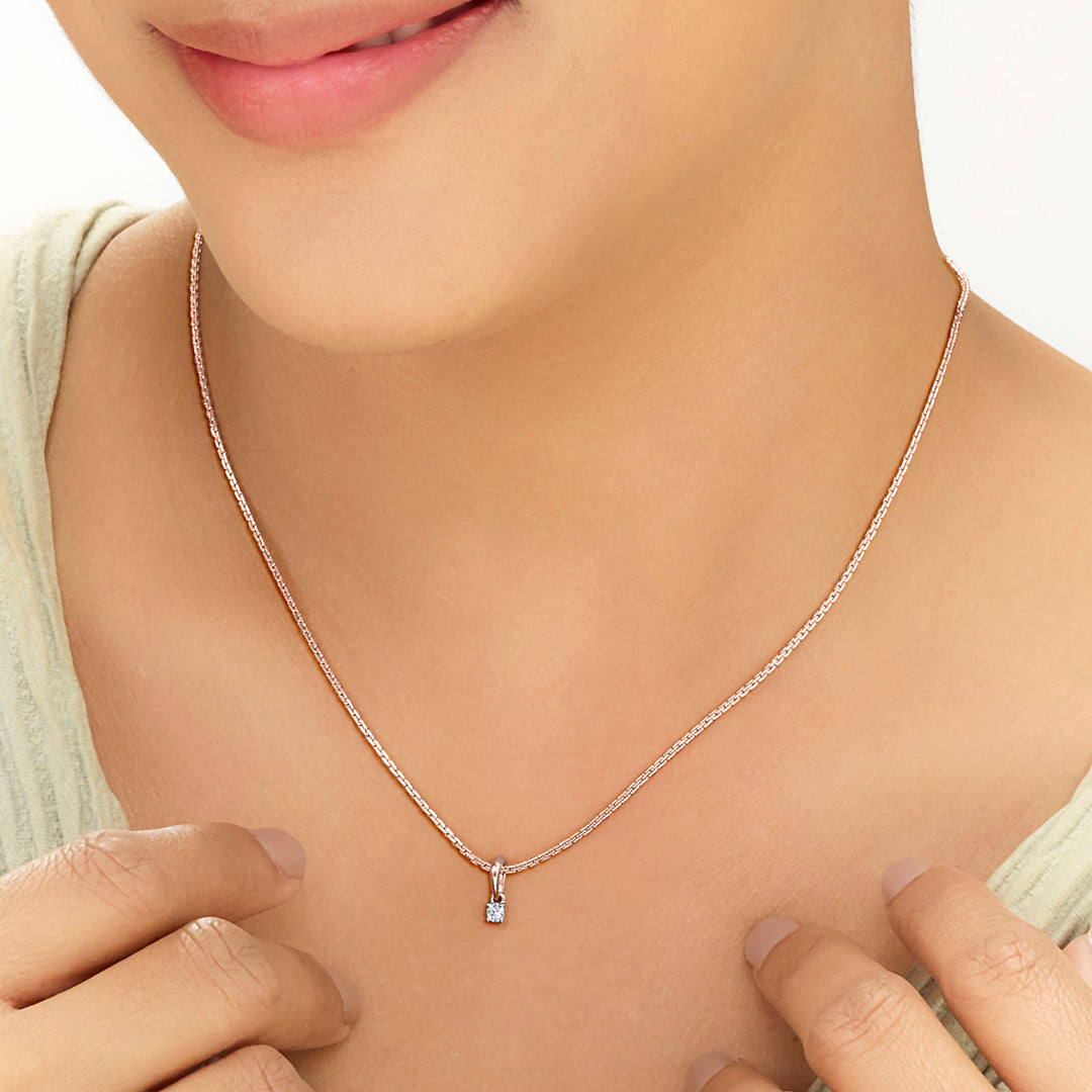 Soft Square Diamond & Gold Casual Pendant for Women