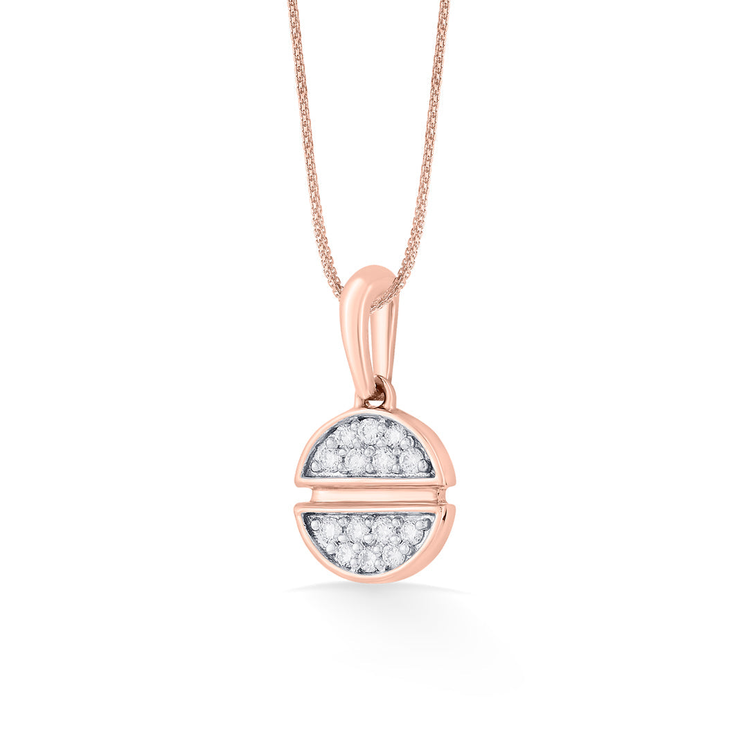 Twin Orbs Diamond & Gold Modern Pendant for Women