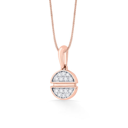 Twin Orbs Diamond & Gold Modern Pendant for Women