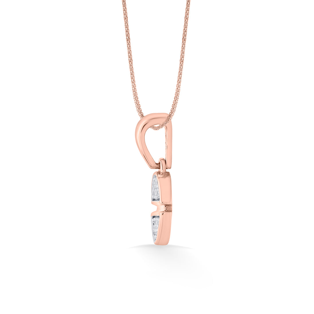 Twin Orbs Diamond & Gold Modern Pendant for Women