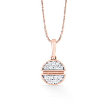 Twin Orbs Diamond & Gold Modern Pendant for Women