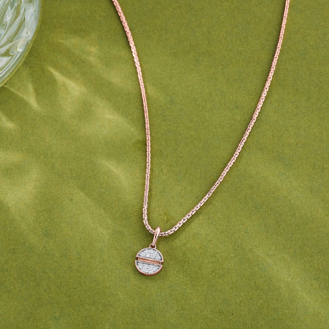 Twin Orbs Diamond & Gold Modern Pendant for Women