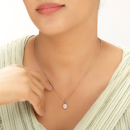 Twin Orbs Diamond & Gold Modern Pendant for Women