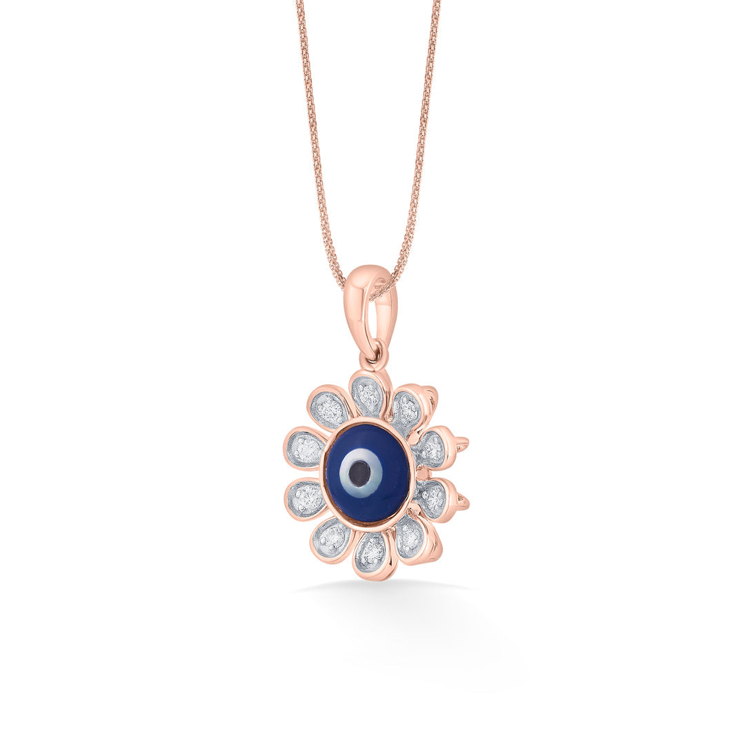 Evil Eye Charm Diamond & Gold Modern Pendant for Women