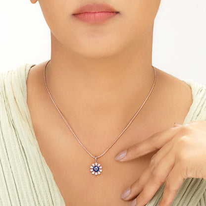 Evil Eye Charm Diamond & Gold Modern Pendant for Women