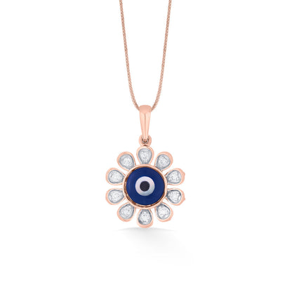 Evil Eye Charm Diamond & Gold Modern Pendant for Women
