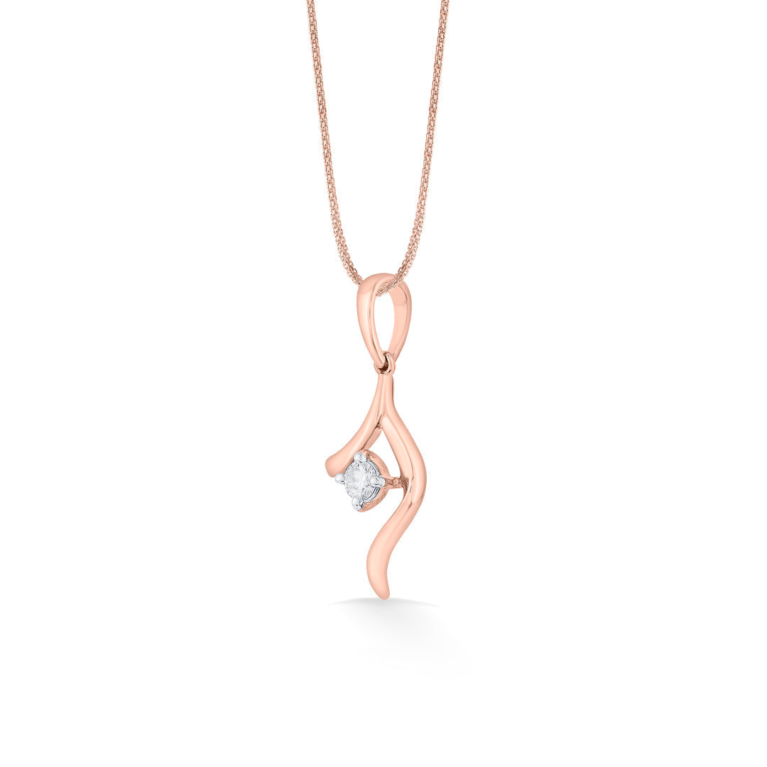 Contemporary Shankha Diamond & Gold Casual Pendant for Women