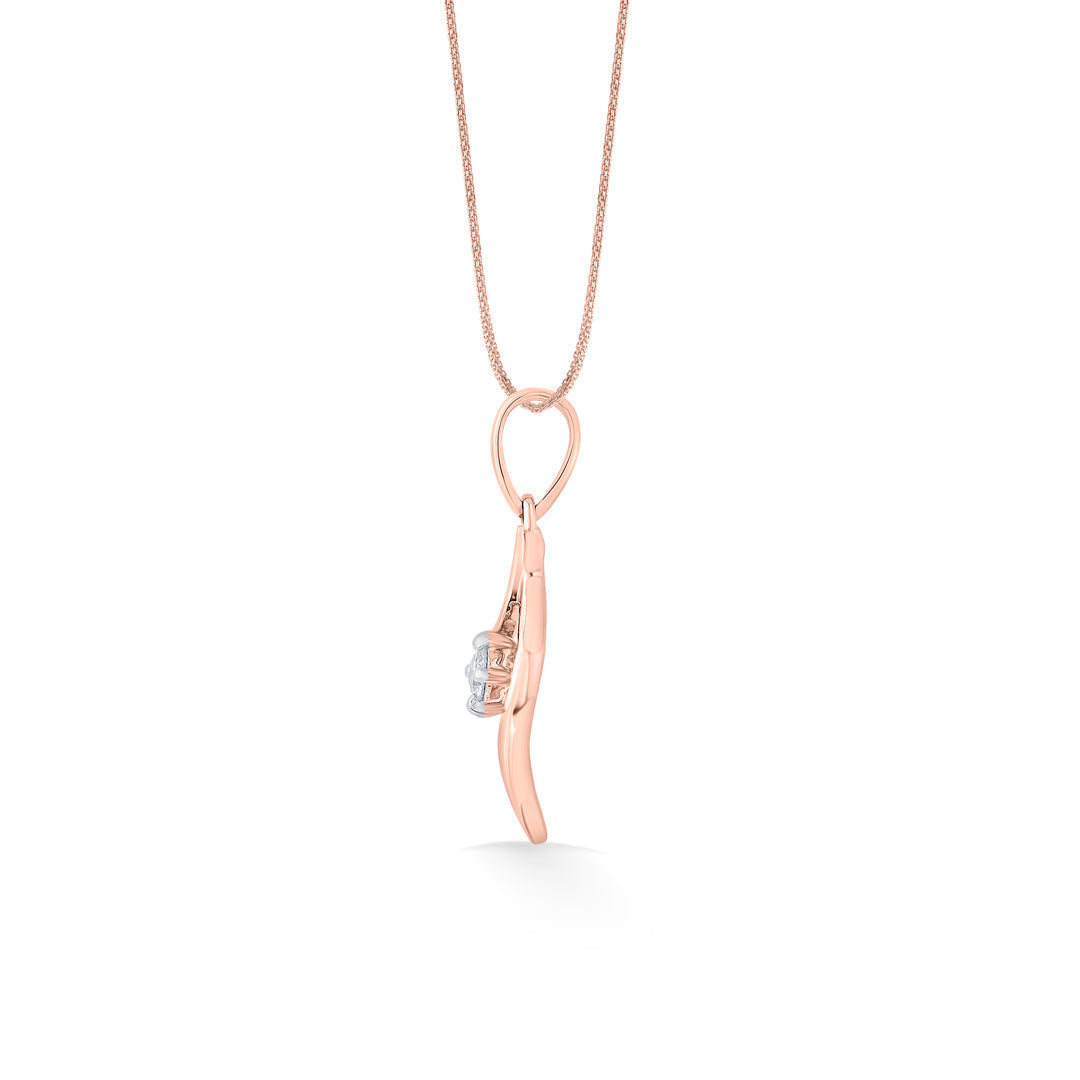 Contemporary Shankha Diamond & Gold Casual Pendant for Women