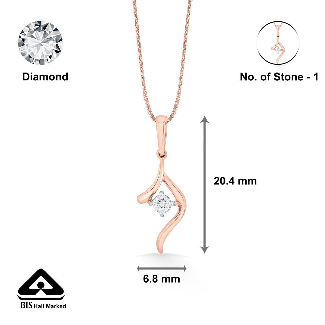 Contemporary Shankha Diamond & Gold Casual Pendant for Women