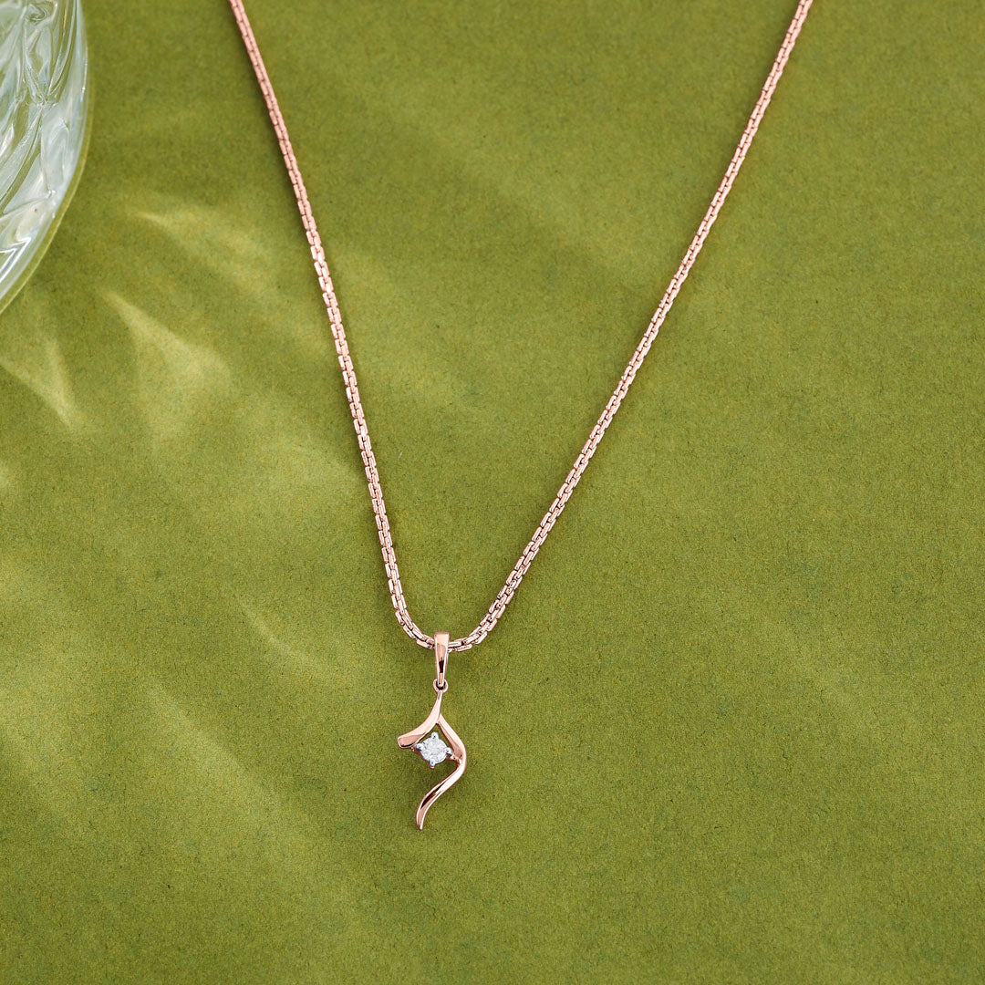 Contemporary Shankha Diamond & Gold Casual Pendant for Women