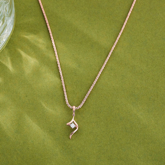 Contemporary Shankha Diamond & Gold Casual Pendant for Women
