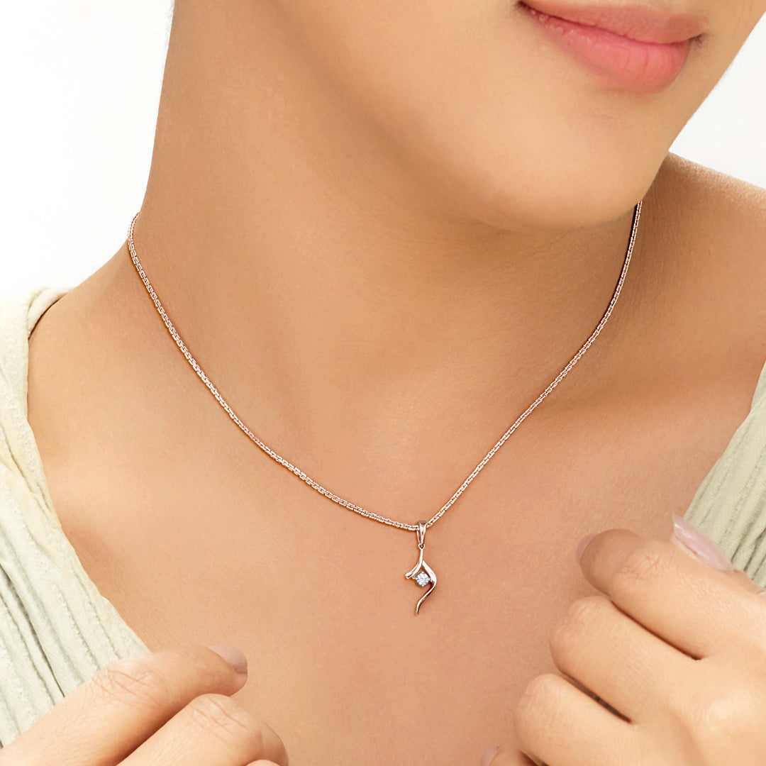 Contemporary Shankha Diamond & Gold Casual Pendant for Women