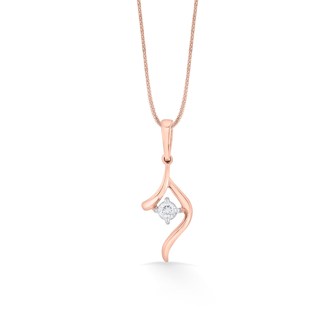 Contemporary Shankha Diamond & Gold Casual Pendant for Women