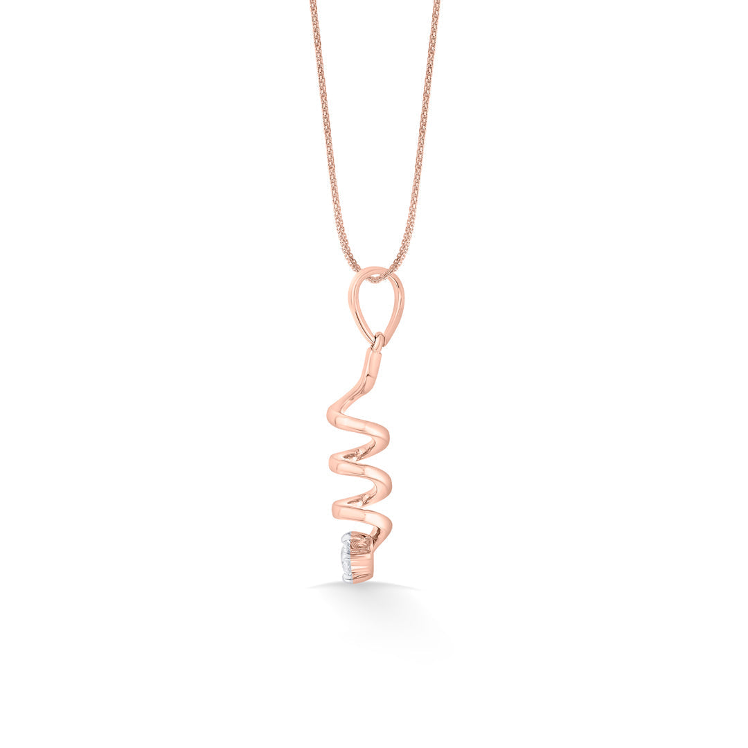 Spiral Whirl Diamond & Gold Casual Pendant for Women