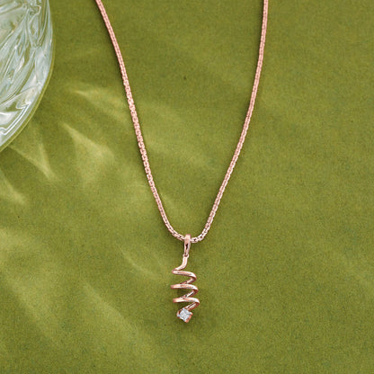 Spiral Whirl Diamond & Gold Casual Pendant for Women