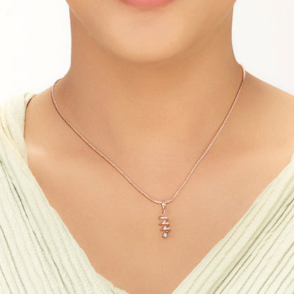 Spiral Whirl Diamond & Gold Casual Pendant for Women