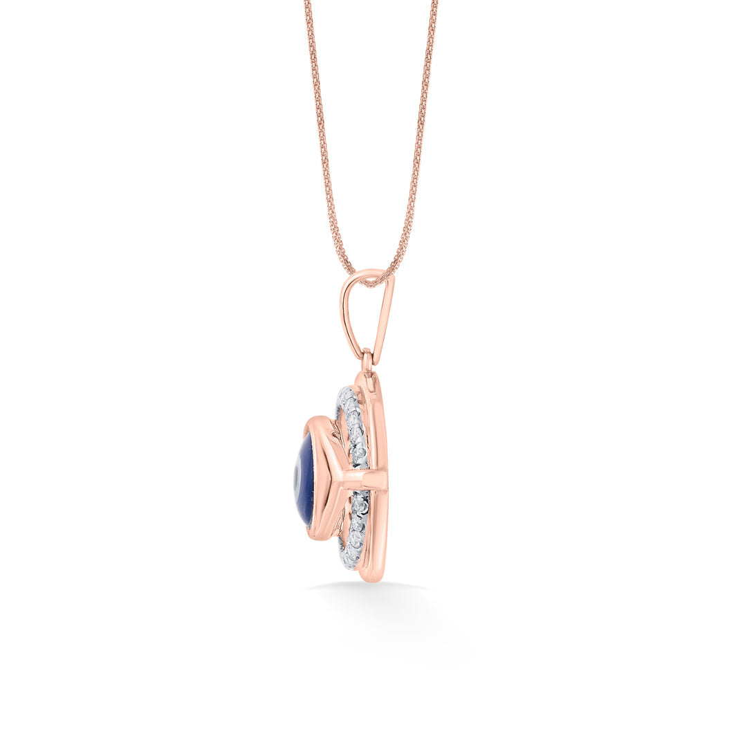 Evil Eye Orb Diamond & Gold Modern Pendant for Women