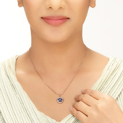 Evil Eye Orb Diamond & Gold Modern Pendant for Women