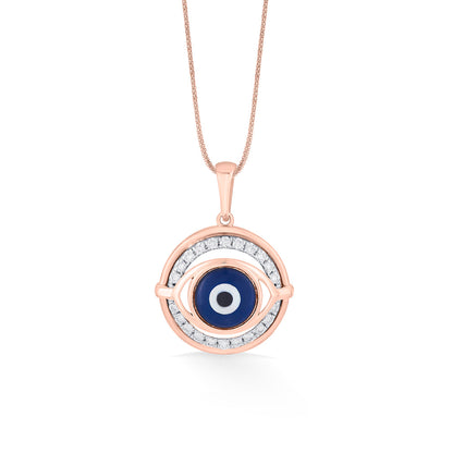 Evil Eye Orb Diamond & Gold Modern Pendant for Women