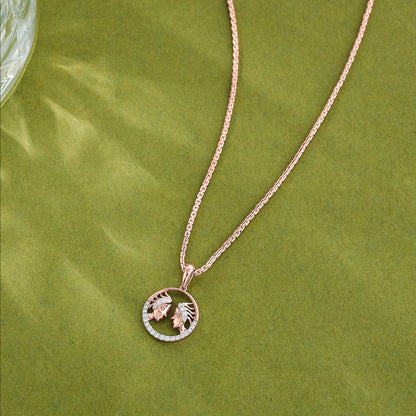 Gemini Glow Diamond & Gold Zodiac Pendant for Women