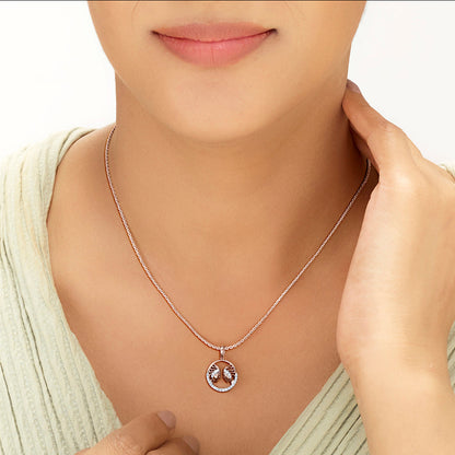 Gemini Glow Diamond & Gold Zodiac Pendant for Women
